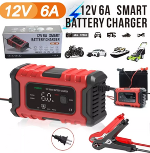 Cargador Inteligente De Batería Para Auto Y Moto 12v